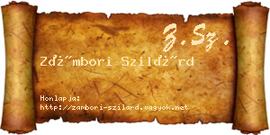 Zámbori Szilárd névjegykártya
