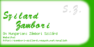 szilard zambori business card